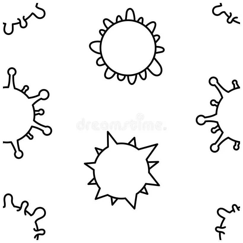 Microbes. seamless pattern. coloring book stock vector illustration