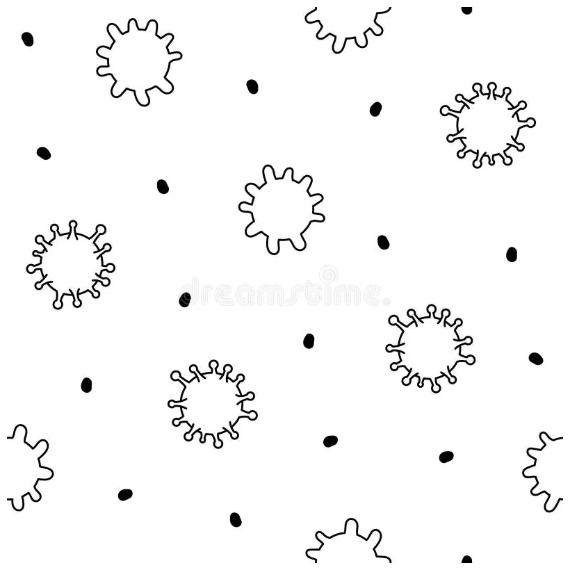 Microbes. Seamless Pattern. Coloring Book Stock Vector - Illustration