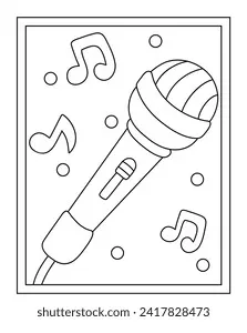 Microphone Coloring Page Vector Stock Vector (Royalty Free) 2417828473