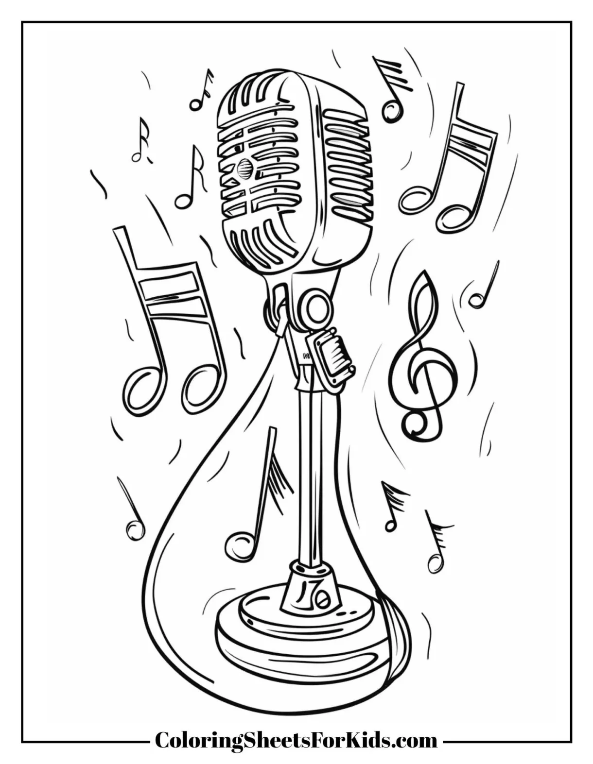 Microphone Coloring Pages (Printables) - Coloring Sheets For Kids