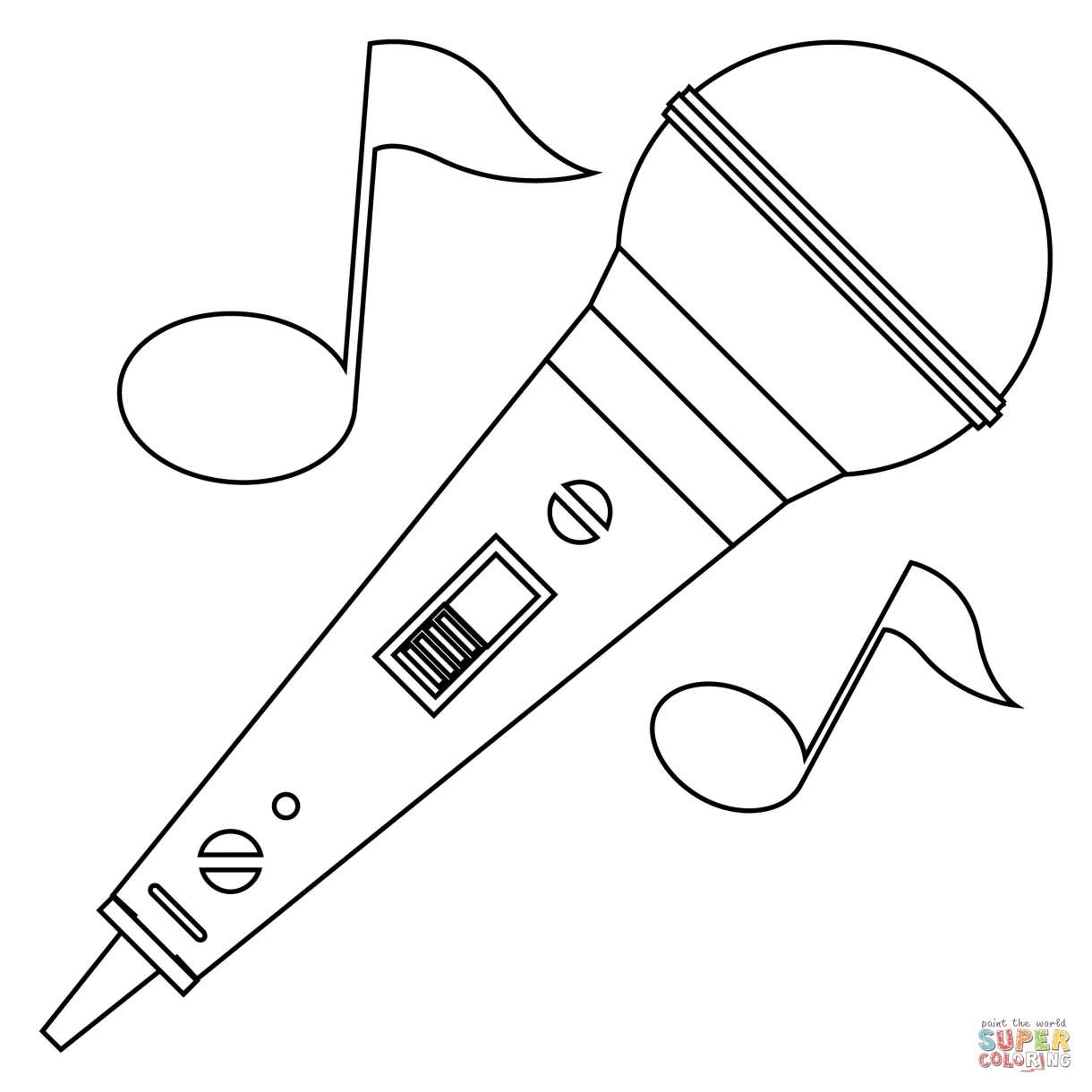 Microphone coloring page | Free Printable Coloring Pages