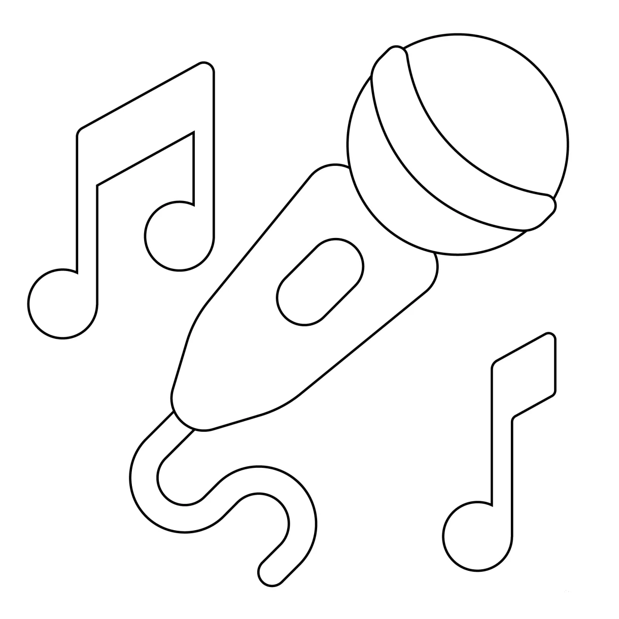 Microphone emoji coloring page colouringpages