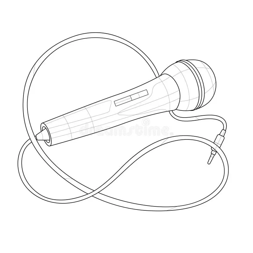 Microphone coloring page stock illustrations 139 microphone coloring