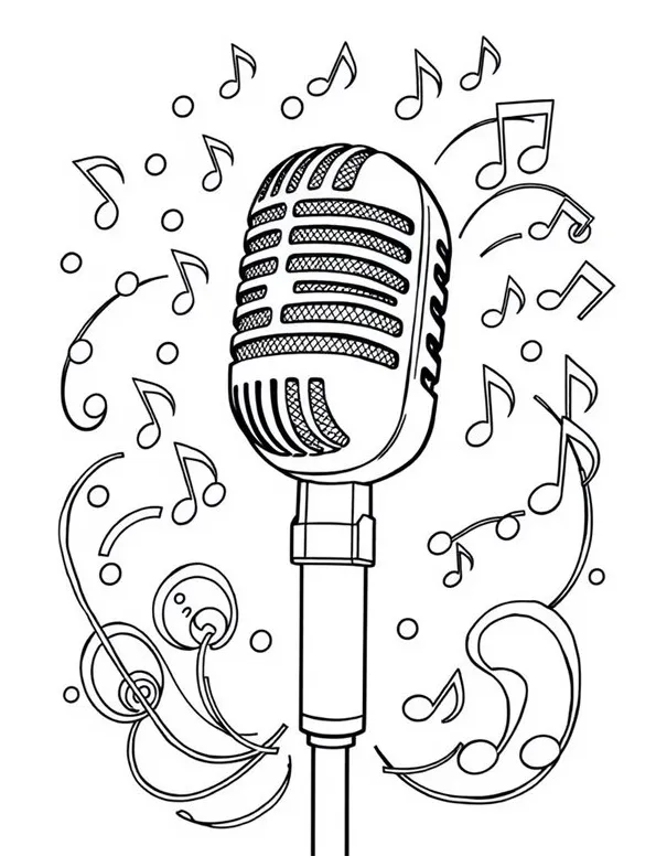 10+ free microphone coloring pages for creative fun! bingleymusiclive