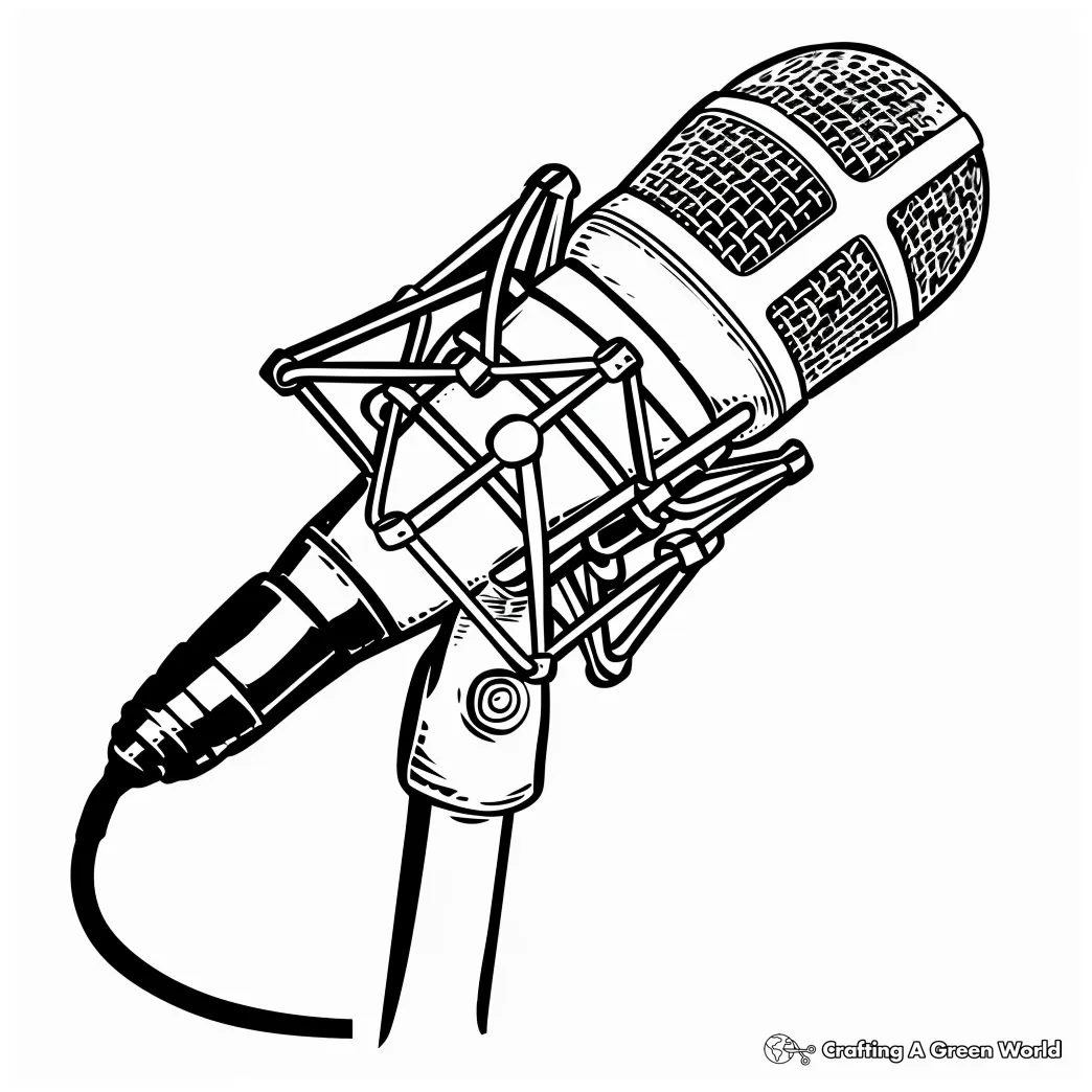 Microphone coloring pages free & printable!