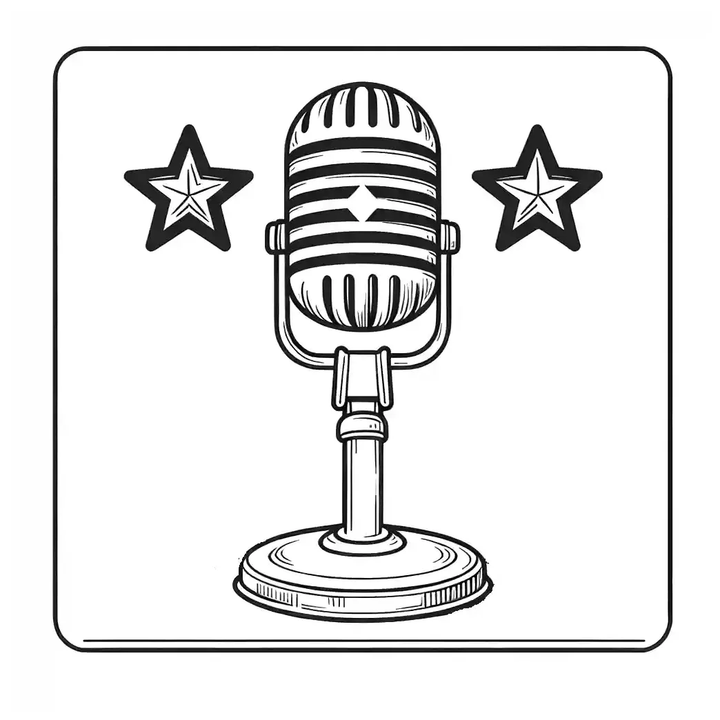 Microphone and stand coloring page lulu pages