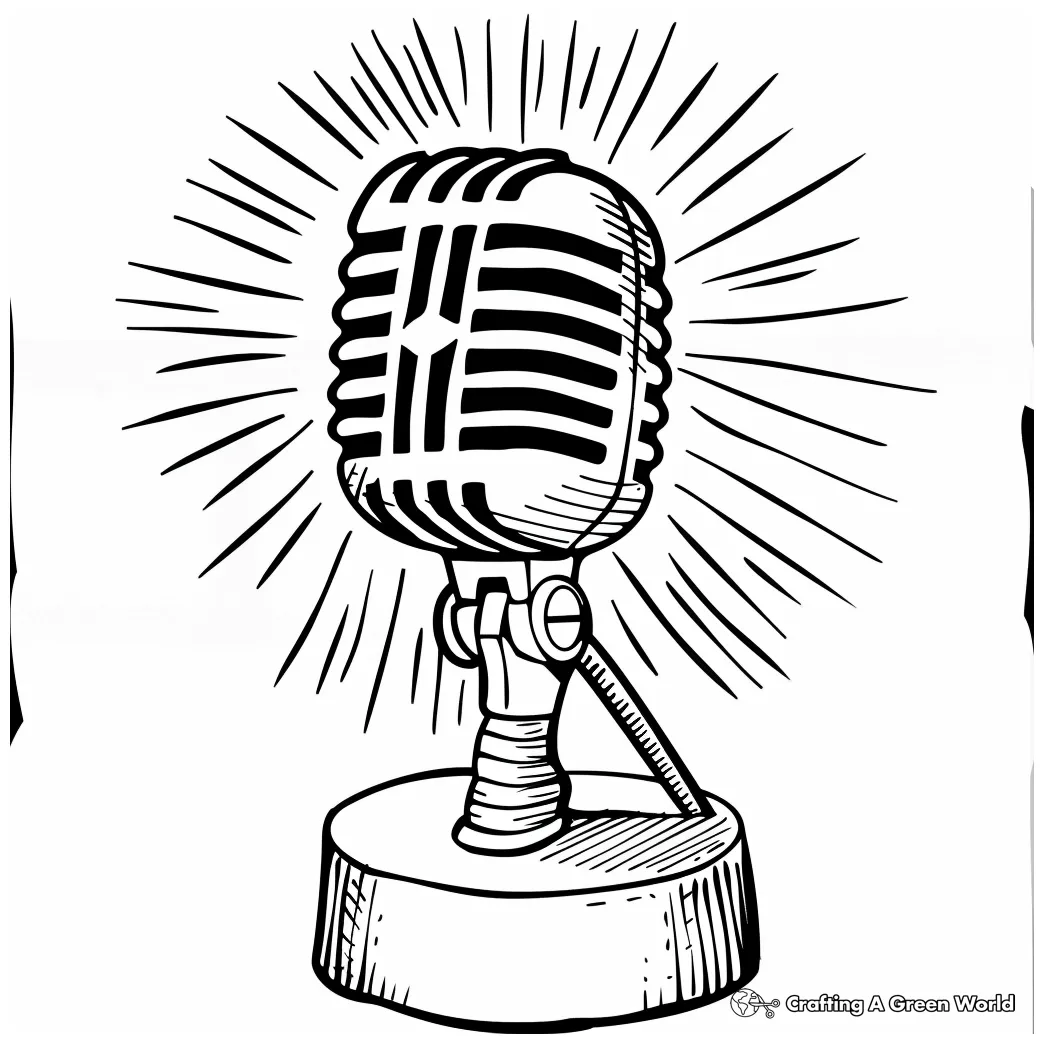 Microphone coloring pages free & printable!