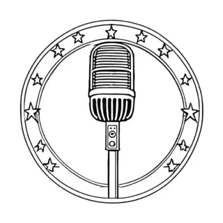 Vintage microphone on stand coloring page lulu pages