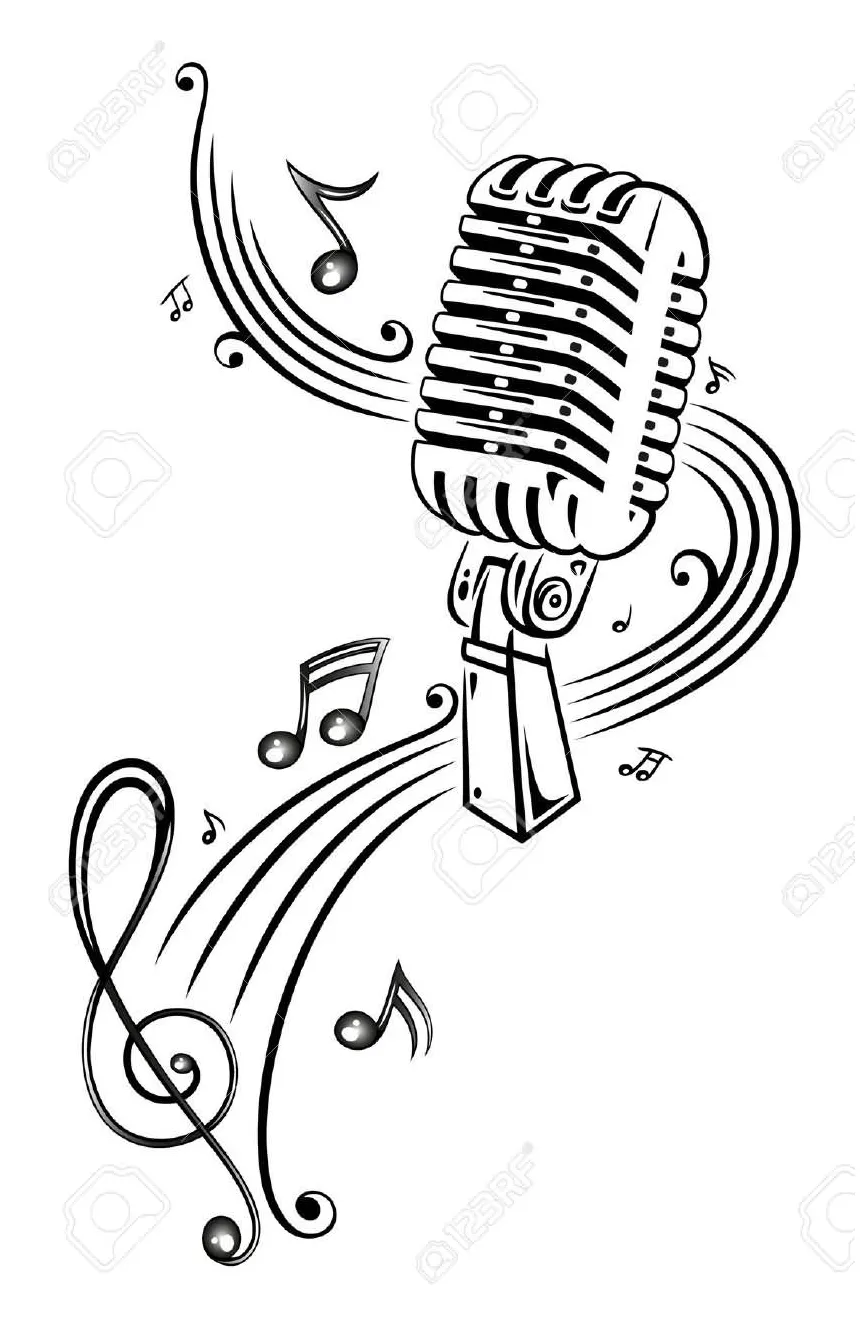 Microphone coloring page at getdrawings