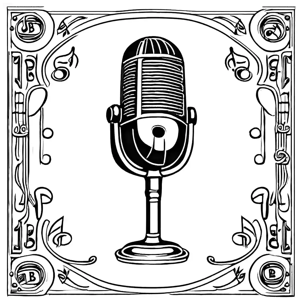 Classic microphone coloring page lulu pages