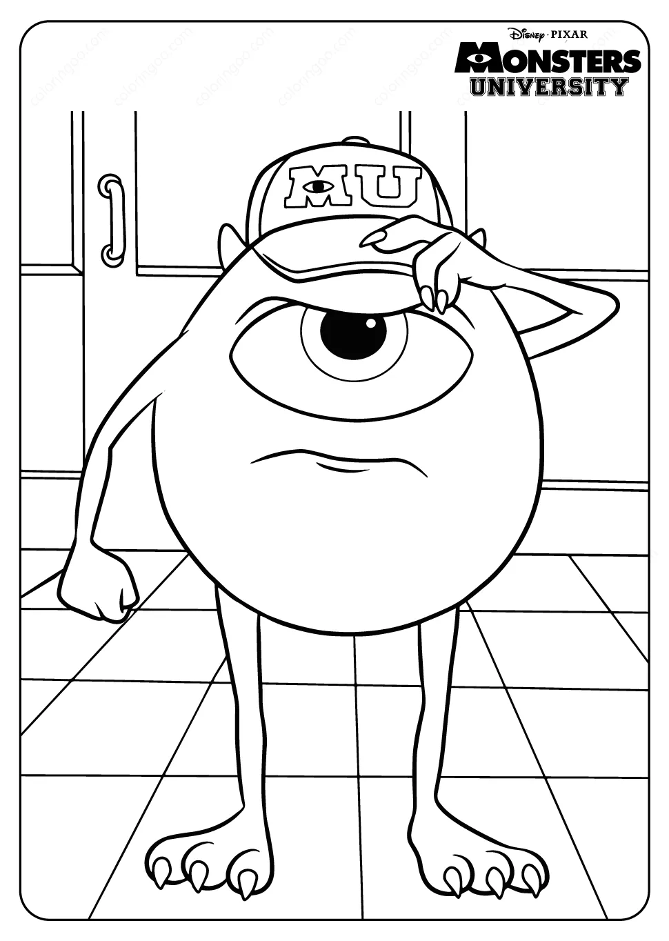 Mike Wazowski Coloring Page