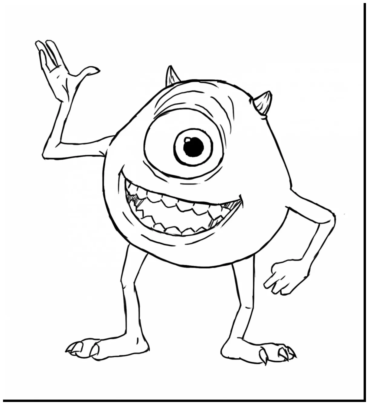 Mike Wazowski Coloring Page