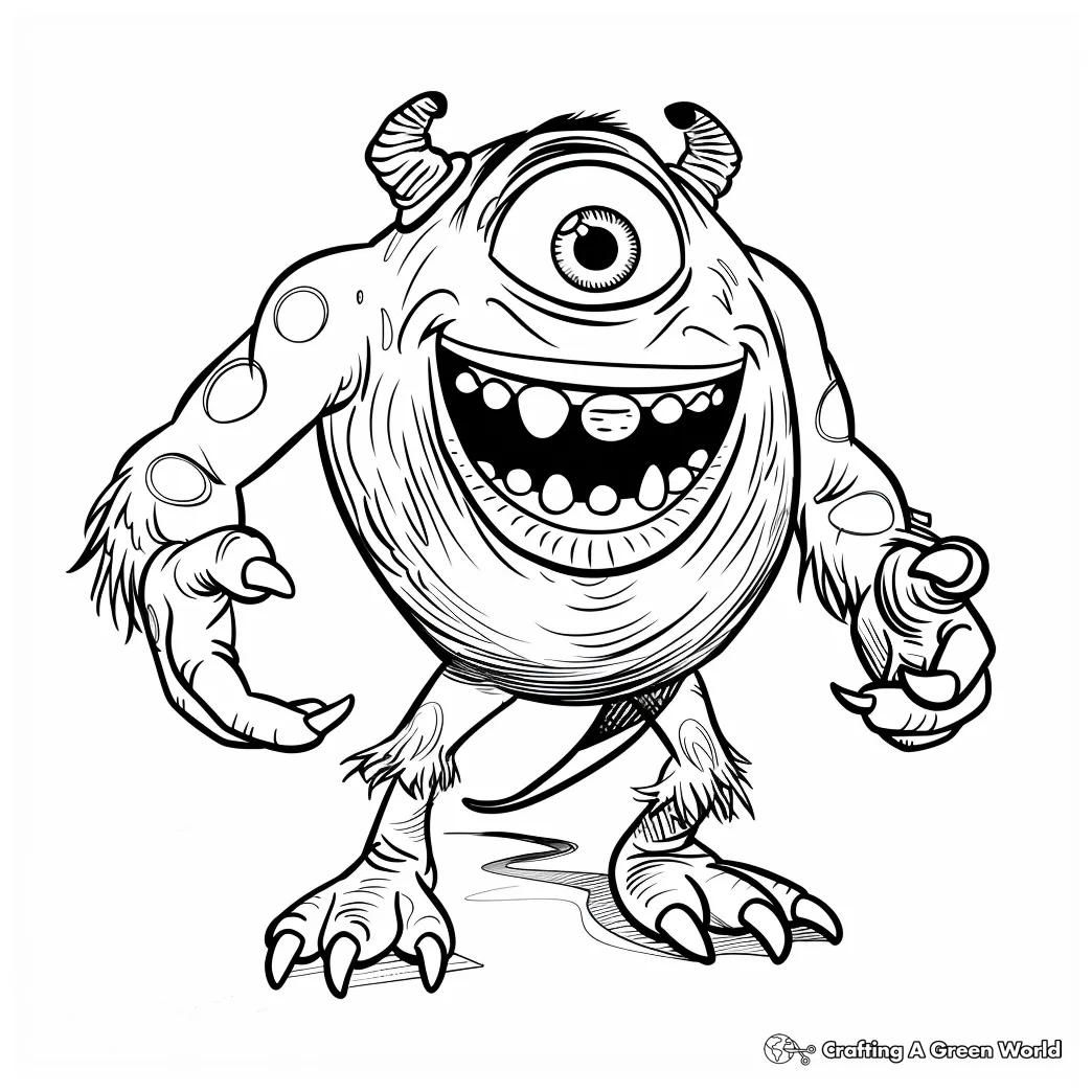 Mike Wazowski Coloring Book Pages [2025]