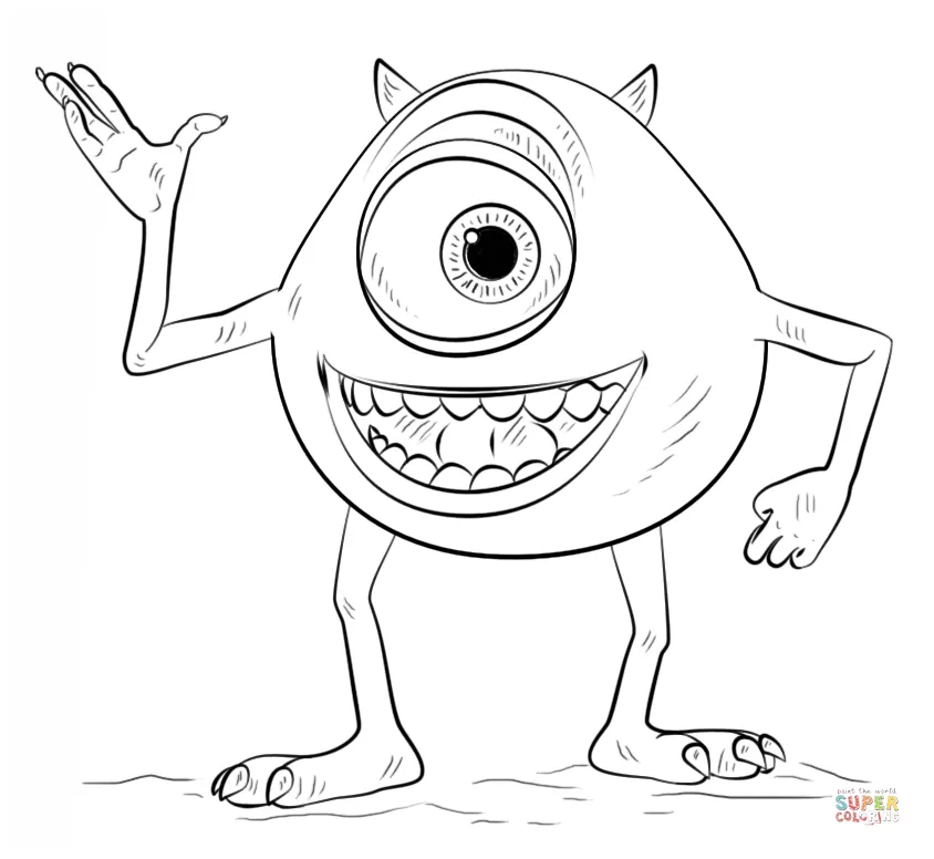 Mike Wazowski coloring page | Free Printable Coloring Pages