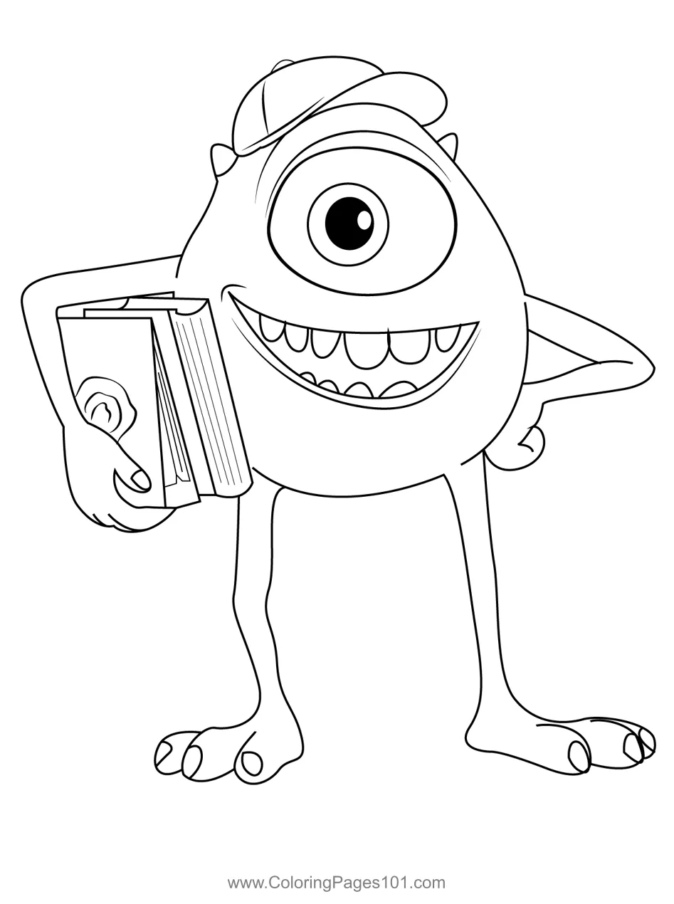 Mike Wazowski Coloring Page for Kids - Free Monsters University