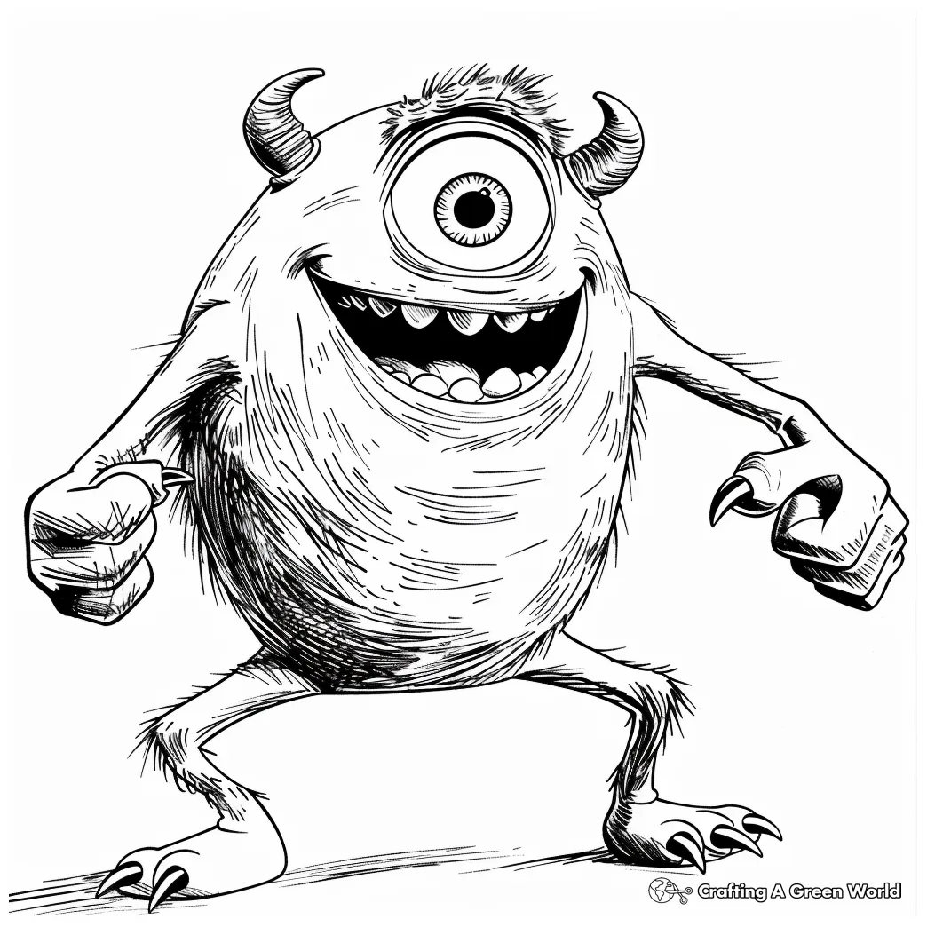 Mike wazowski coloring pages [2025] printable coloring page