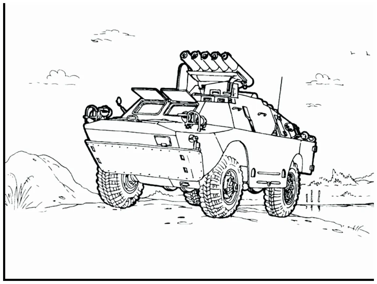 Army vehicle coloring coloring pages