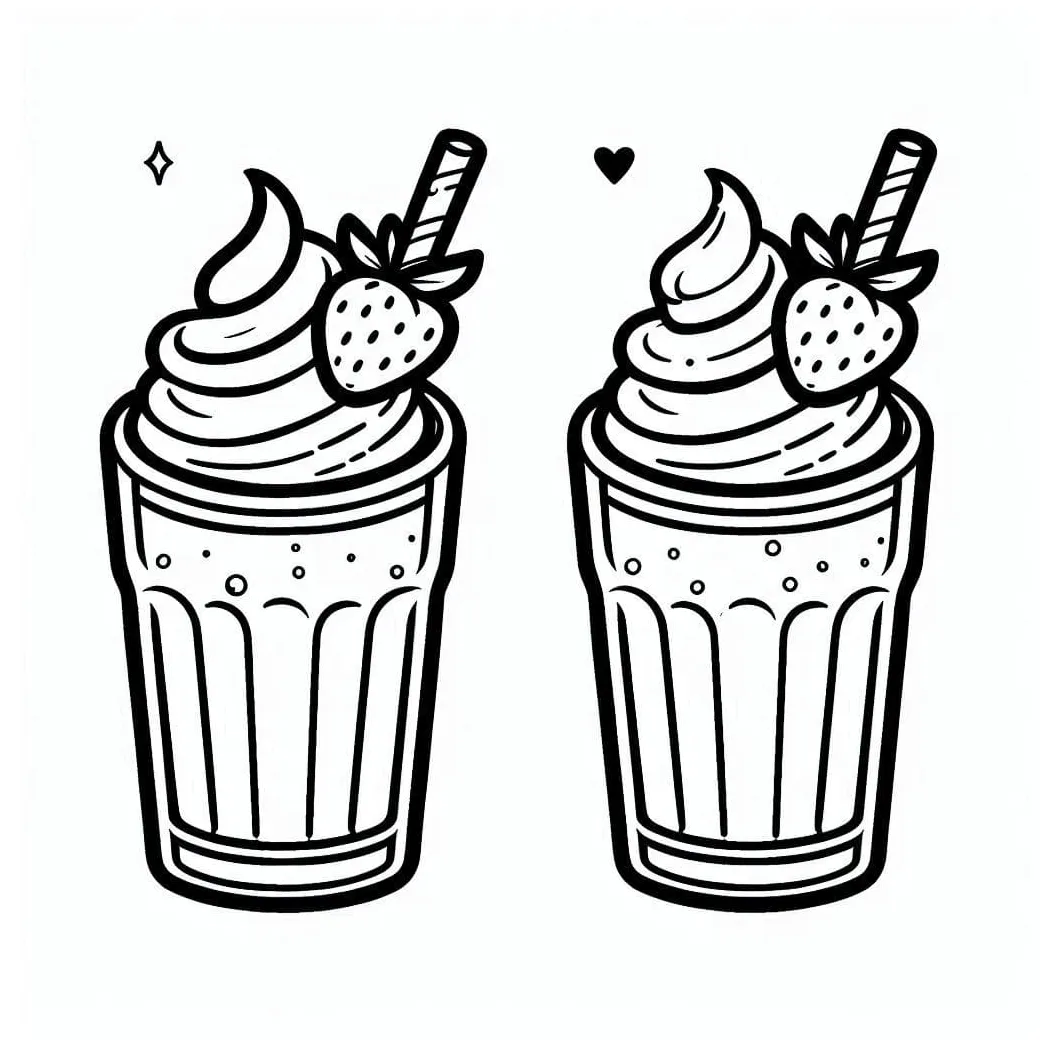 Milkshake coloring page download, print or color online for free