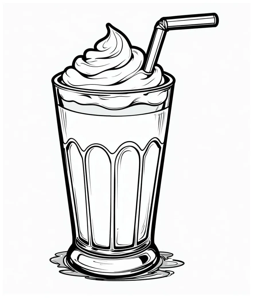 Milkshake for kids coloring page download, print or color online for free