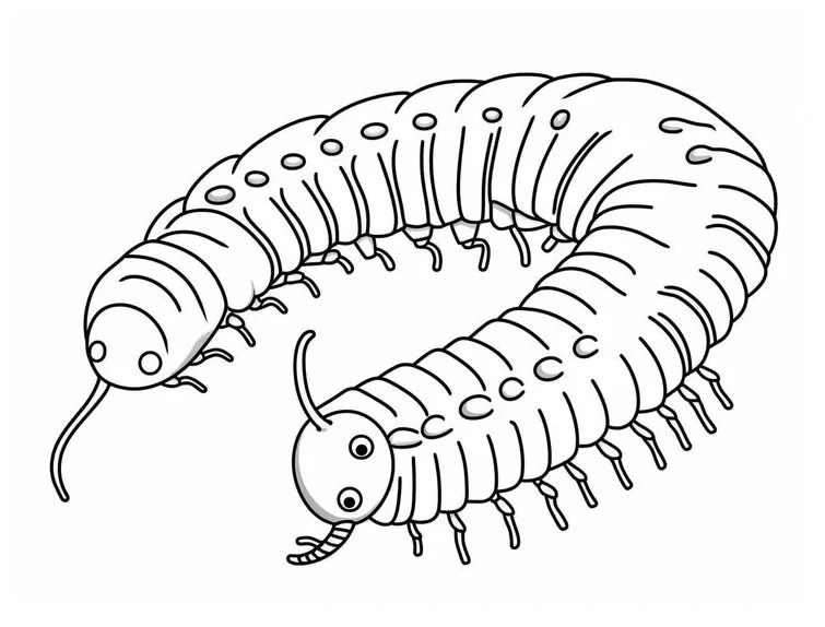 Millipede Coloring Page for Adults | Free Printable in 2024 | Insect
