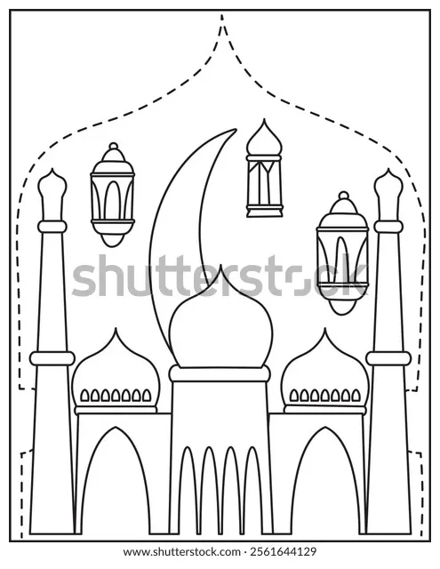 Mosque domes kids stock vector