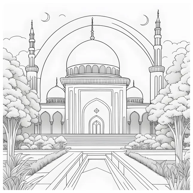 Adult coloring minaret pictures freepik
