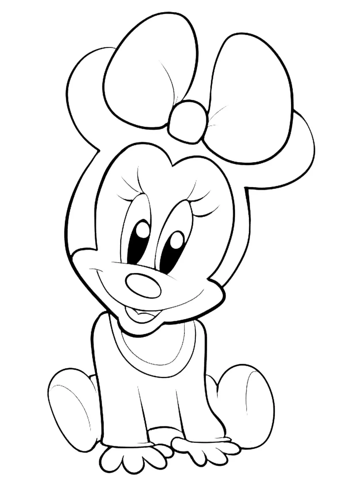 Baby Minnie Mouse Sitting coloring page - Download, Print or Color