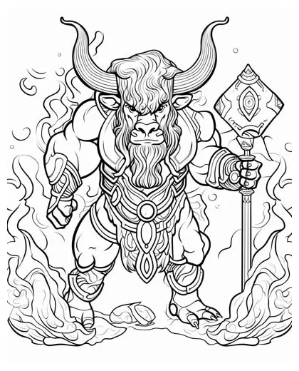 Greek Mythology Coloring Pages - Minotaurs