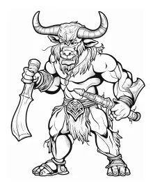 Greek Mythology Coloring Pages - Minotaurs