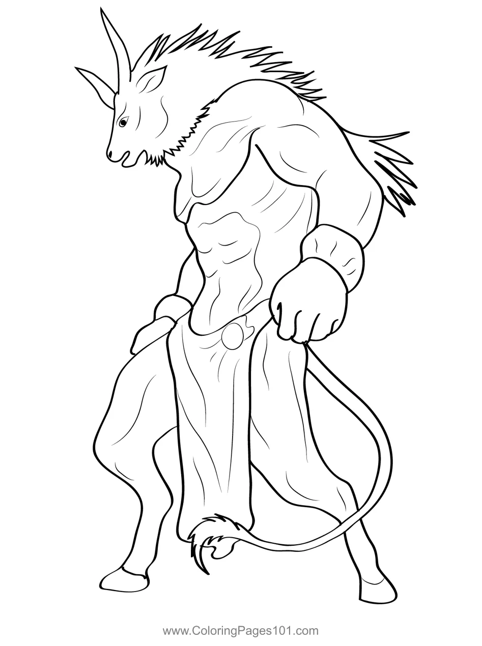 Minotaur Coloring Page for Kids - Free Minotaurs Printable Coloring