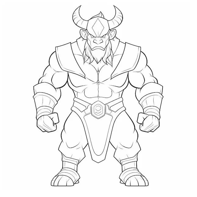 Premium Photo | Minotaur coloring page