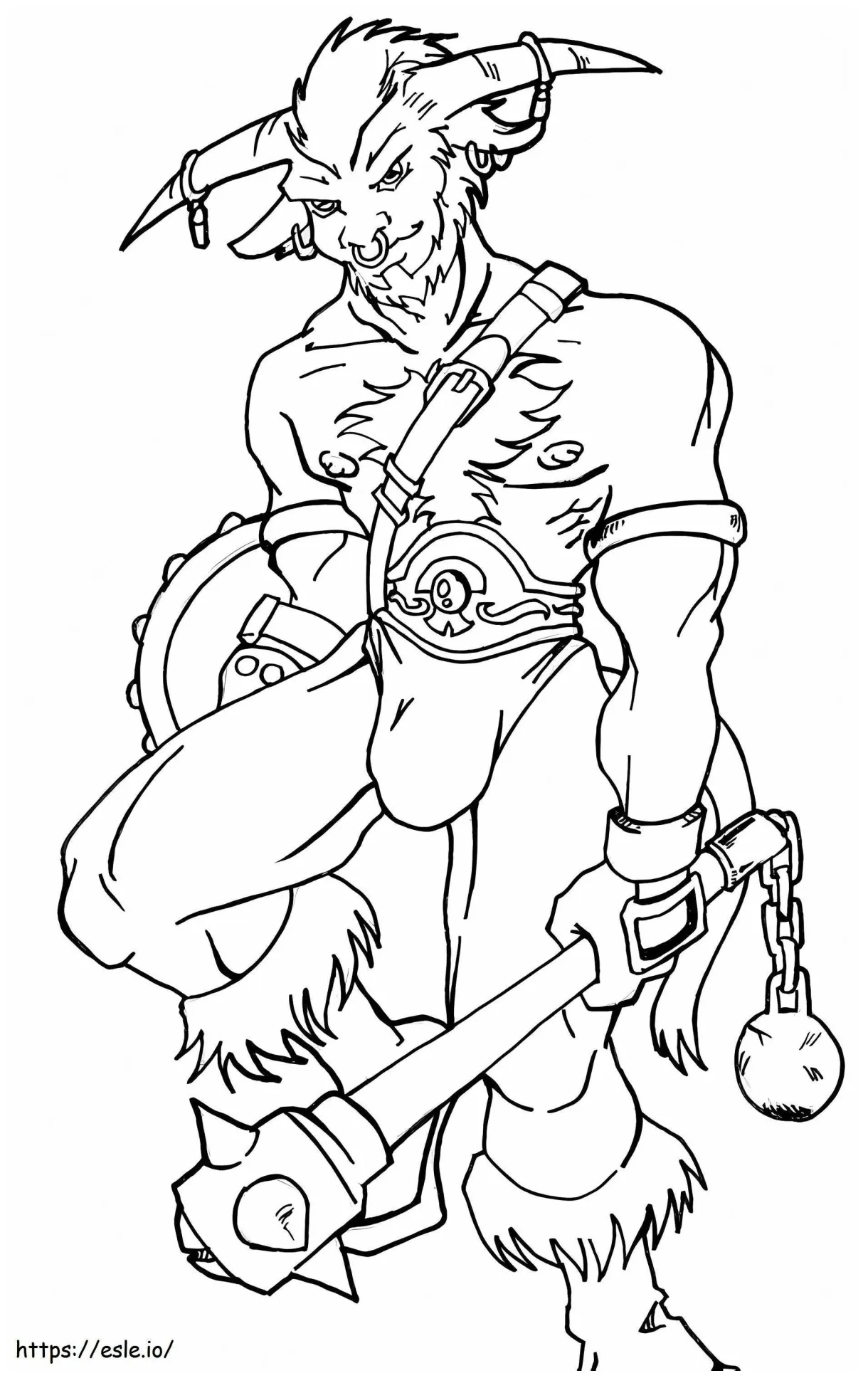 Cool Minotaur coloring page