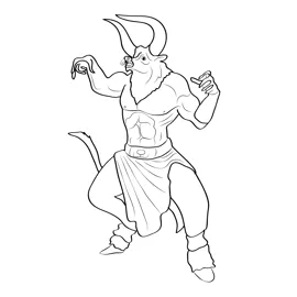 Minotaur 3 Coloring Page for Kids - Free Minotaurs Printable Coloring