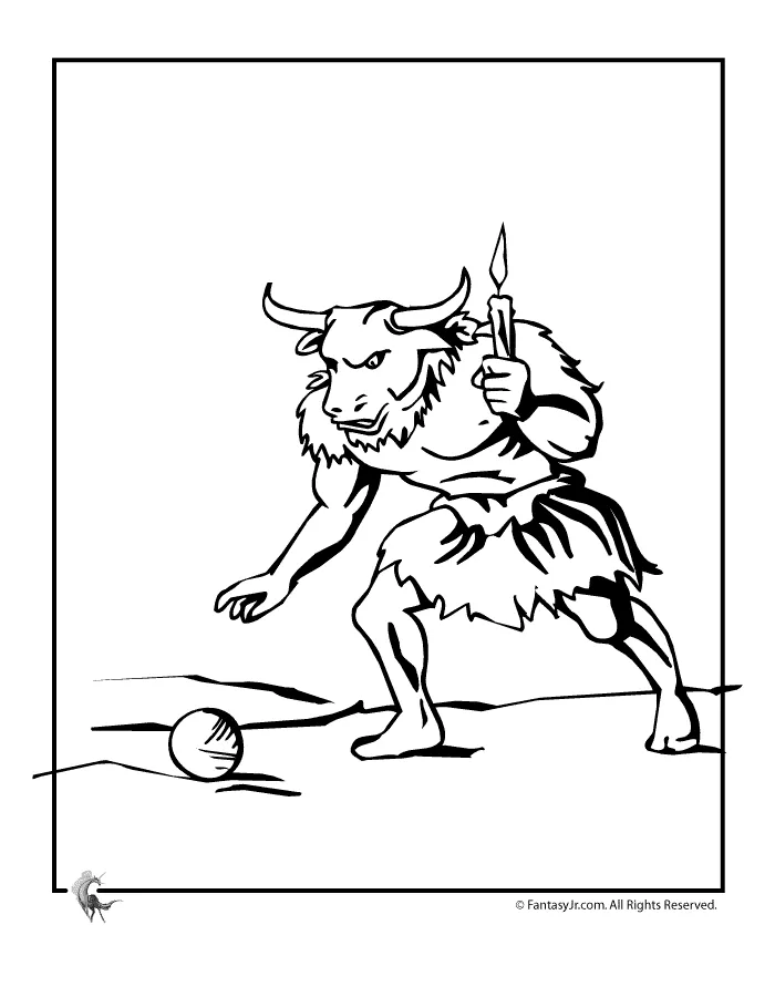 Minotaur coloring page artofit