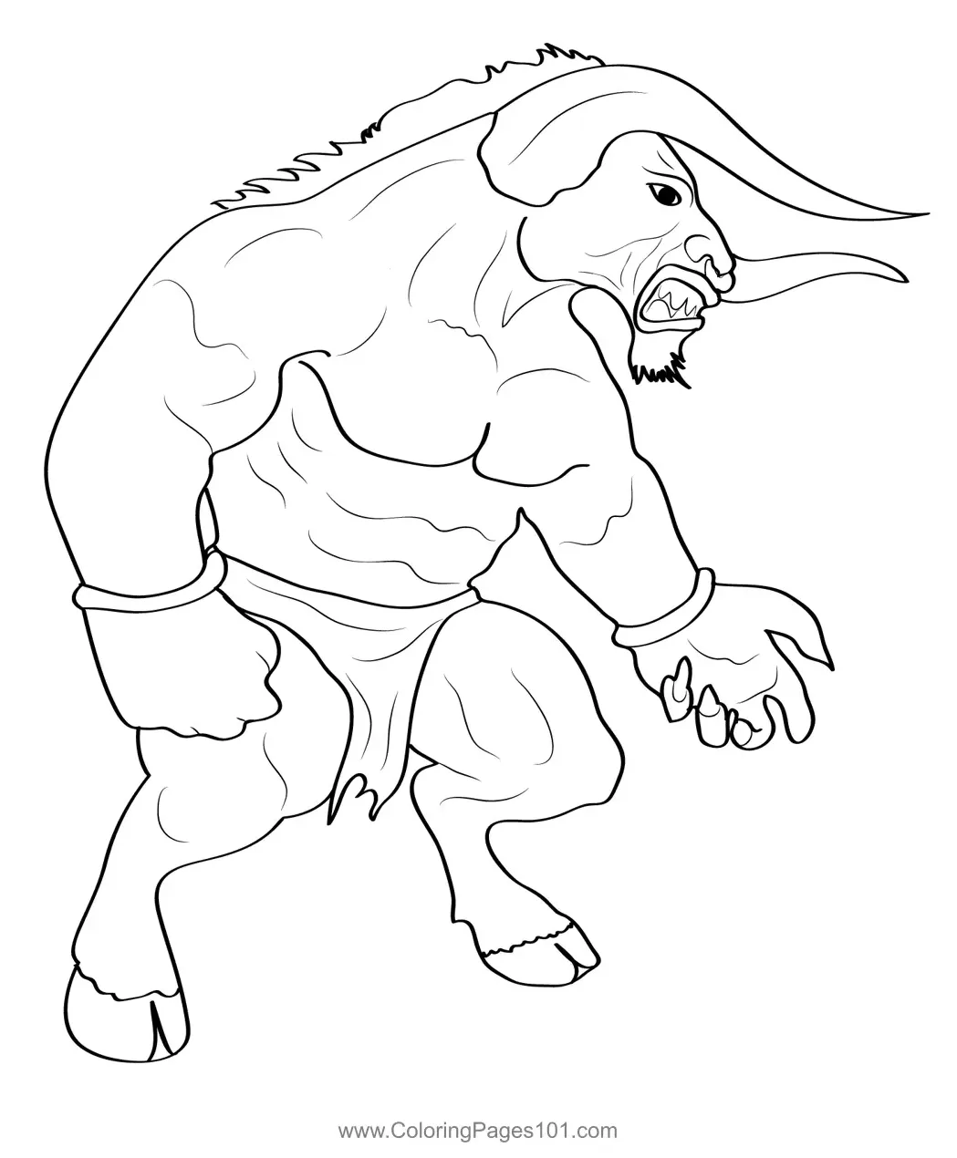 Minotaur coloring page for kids free minotaurs printable coloring