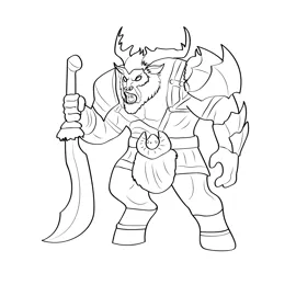 Minotaur 2 coloring page for kids free minotaurs printable coloring