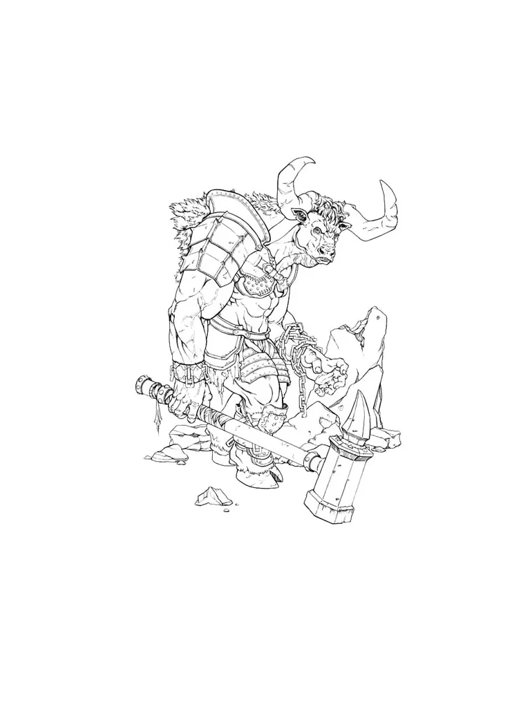 Minotaur coloring pages