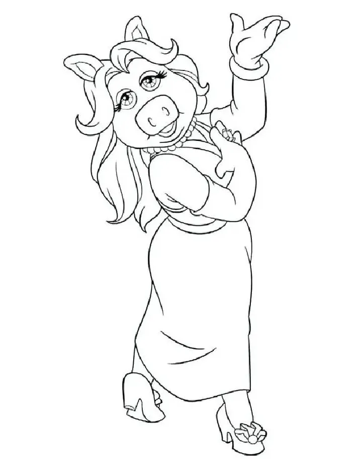 Miss piggy coloring page