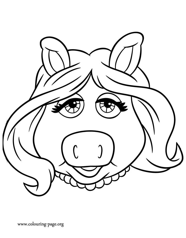 The muppets miss piggy face coloring page