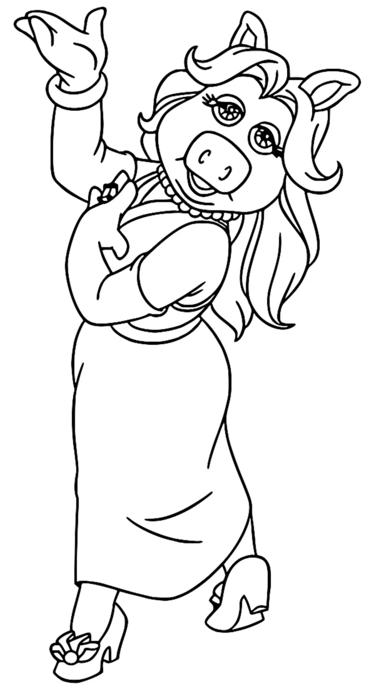 The muppets miss piggy 5 cartoon coloring page wecoloringpage