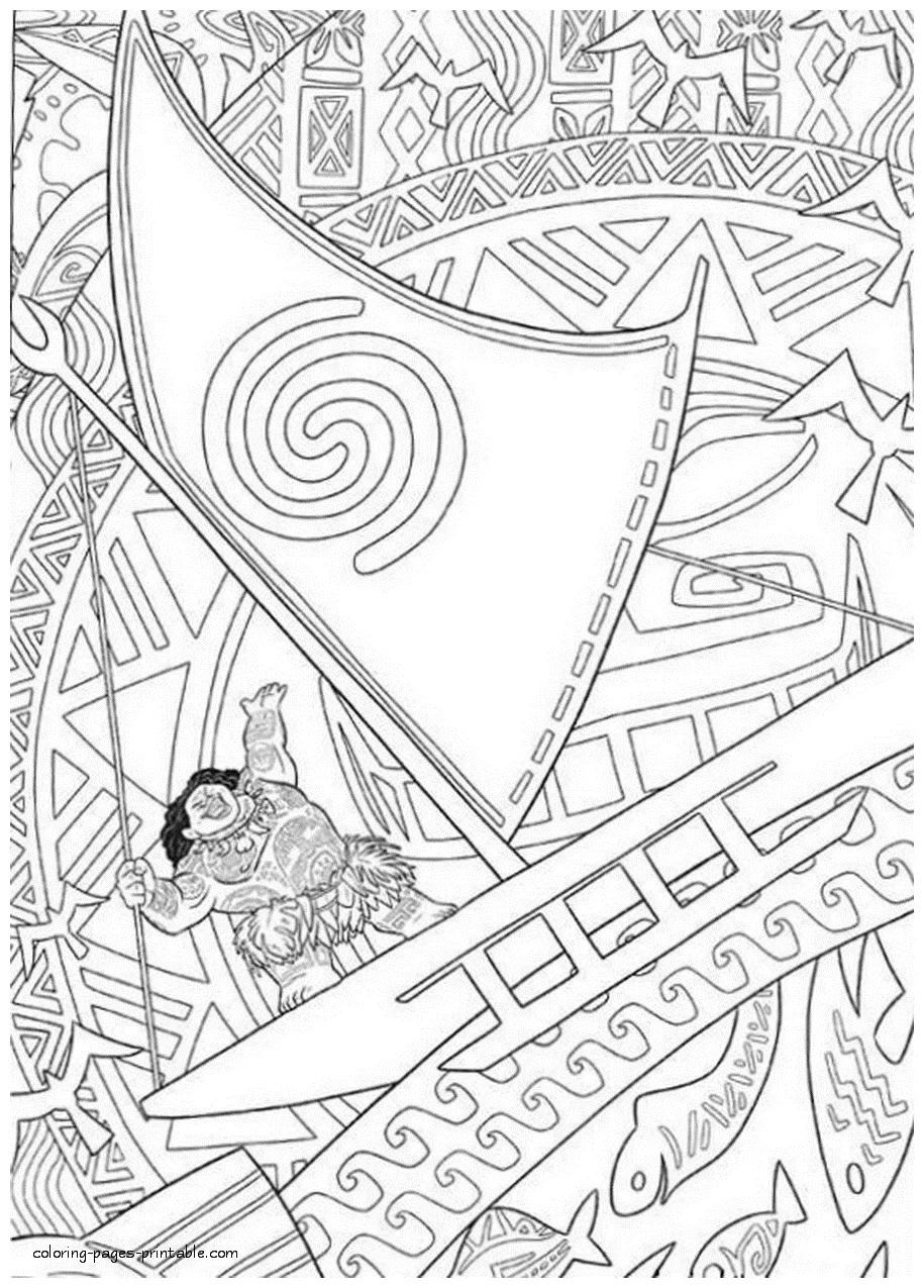 Moana characters colouring pages coloring-pages-printable