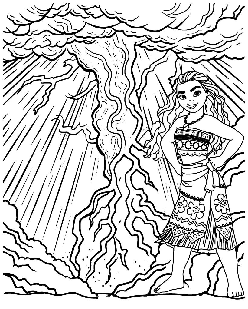 Moana adult coloring page