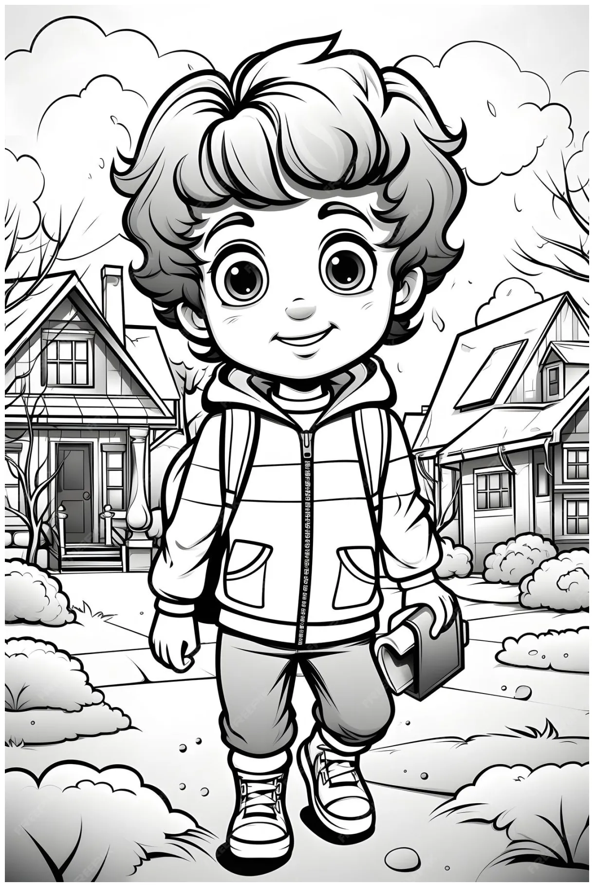 Premium AI Image | coloring page for kids cartoon style