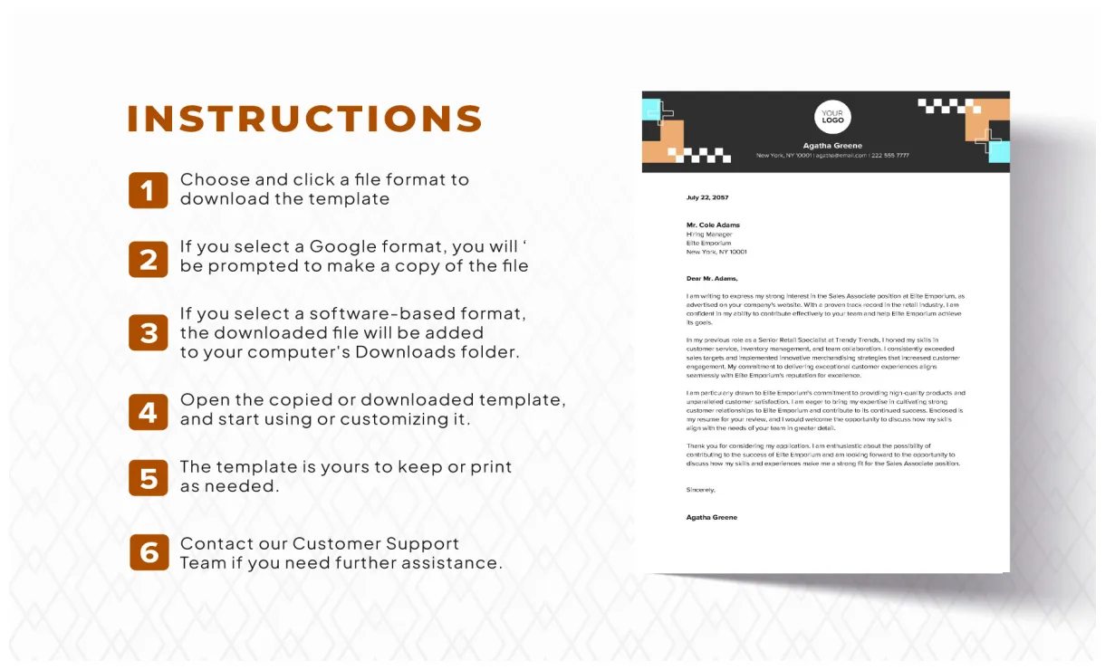 Modern Cover Letter Template in Word, PDF, Google Docs - Download