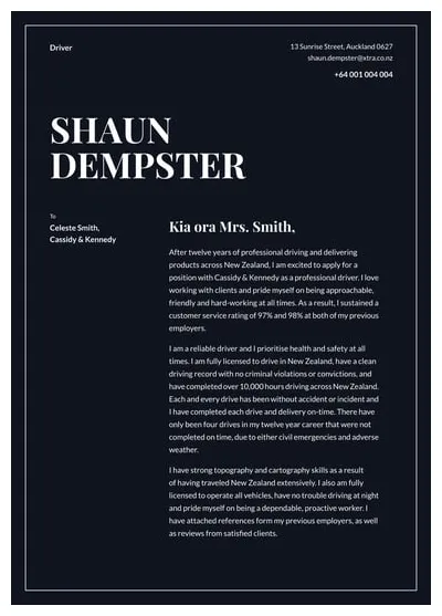 Modern Cover Letter Templates [Word & PDF] Free To Download · CVapp.nz