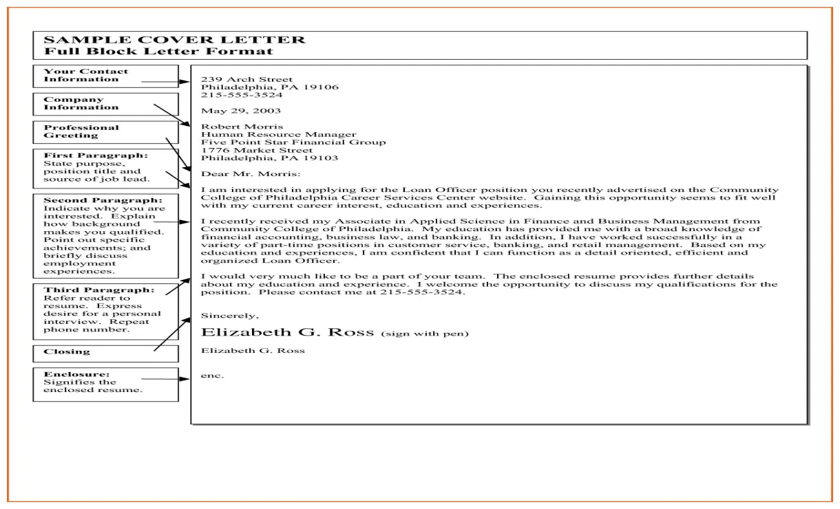 Ace Example Of Modified Block Style Letter General Construction Resume