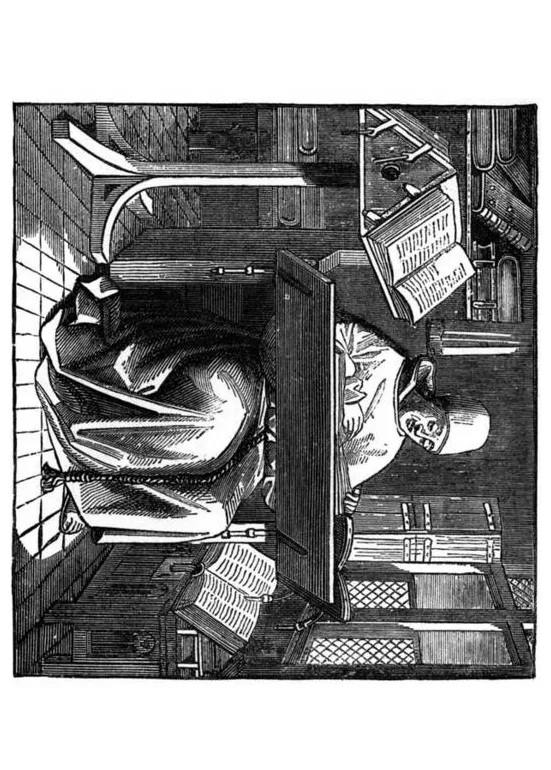 Coloring page monk at work free printables img 11233