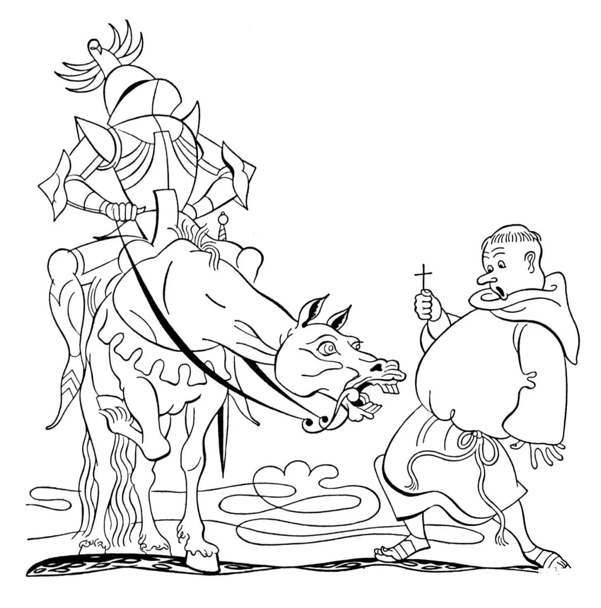 Knight and colouringpages