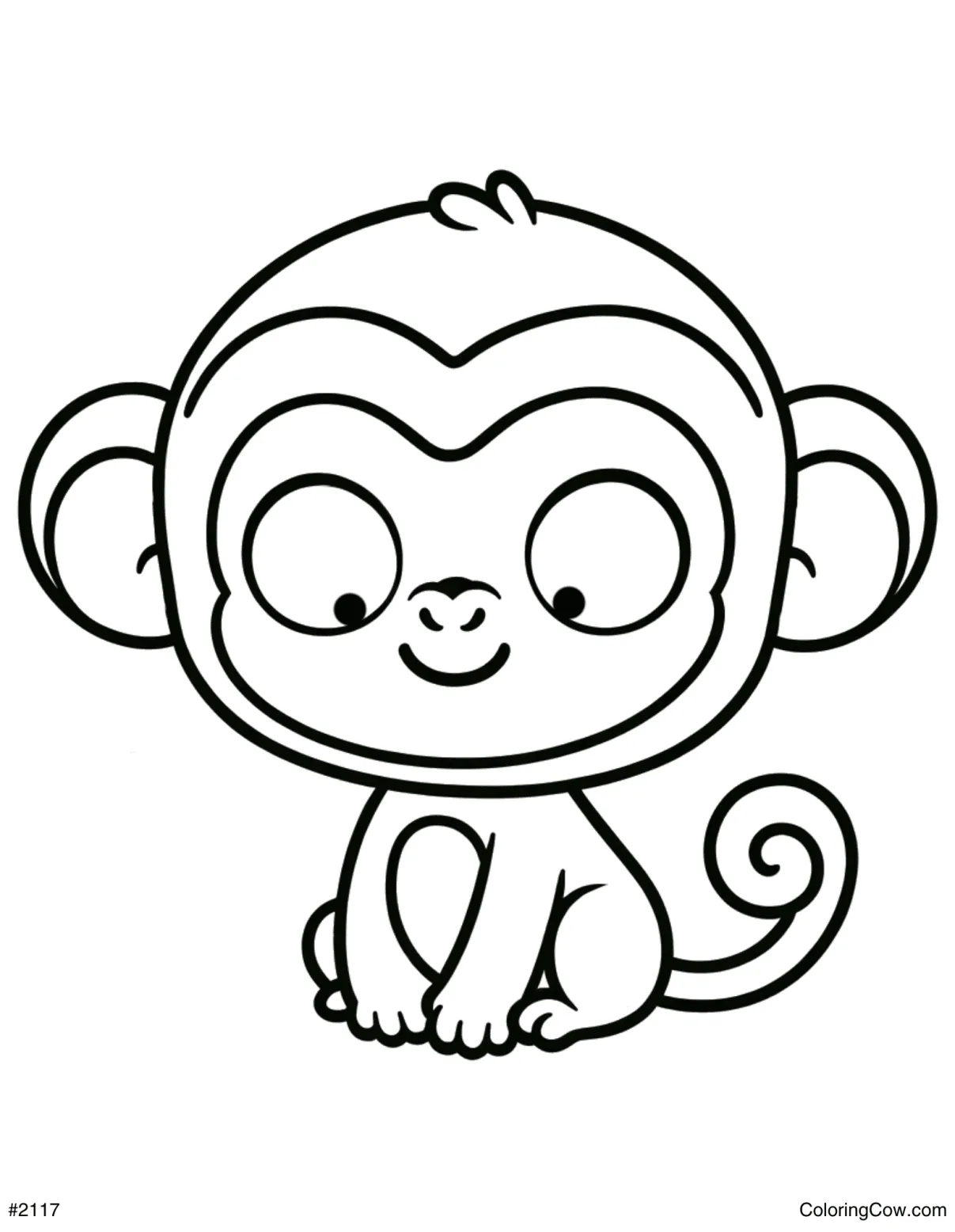 Monkey Face Coloring Page