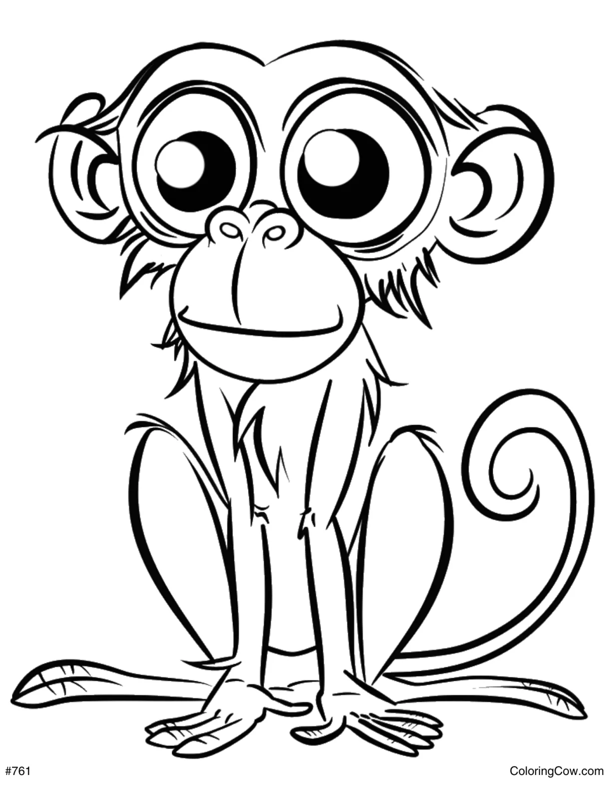Monkey face coloring page